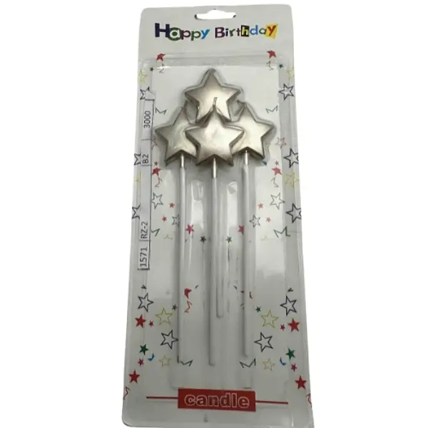 Vela Metalizada En Forma De Estrella Oro Rosa