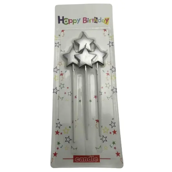 Vela Metalizada En Forma De Estrella Plateada