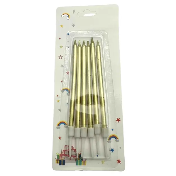 Vela Metalizada Dorada X6