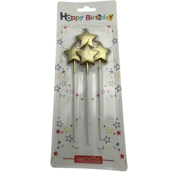 Vela Metalizada En Forma De Estrella Dorada