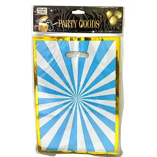 Bolsa Plastica Con Rayas Azules X10