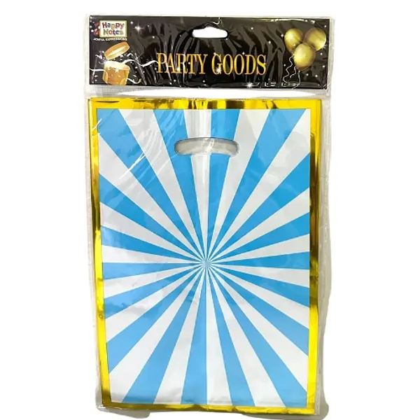 Bolsa Plastica Con Rayas Azules X10