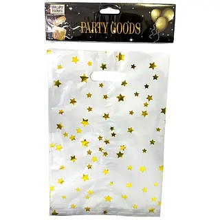 Bolsa Plastica Estampada De Estrellas Blanco X10