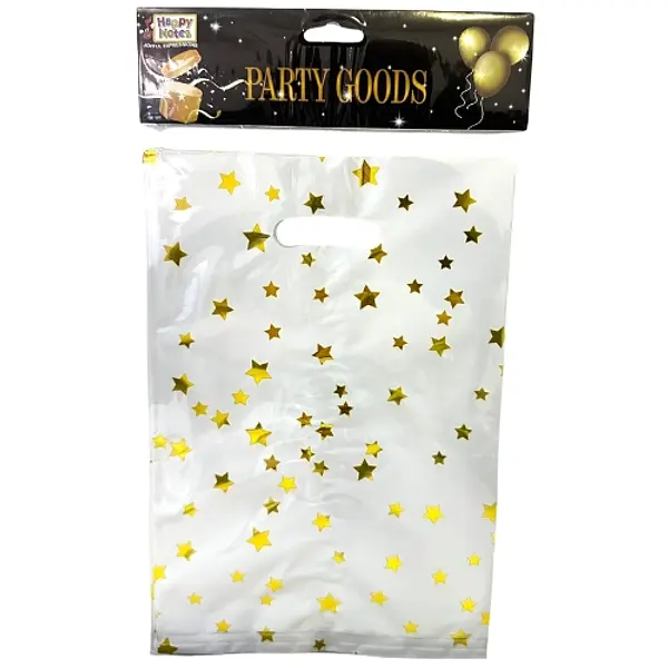 Bolsa Plastica Estampada De Estrellas Blanco X10