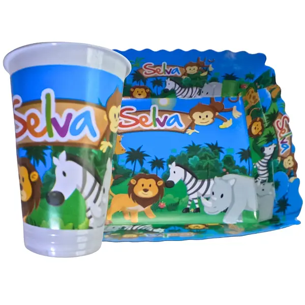 Platos Y Vasos Para Fiesta De Selva