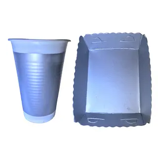 Platos Y Vasos Para Fiesta De Color Plateado