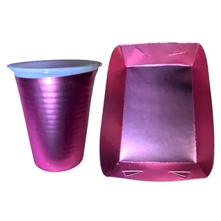 Platos Y Vasos Para Fiesta De Color Rosado Tornasol