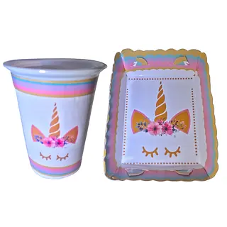 Platos Y Vasos Para Fiesta De Cuerno De Unicornio