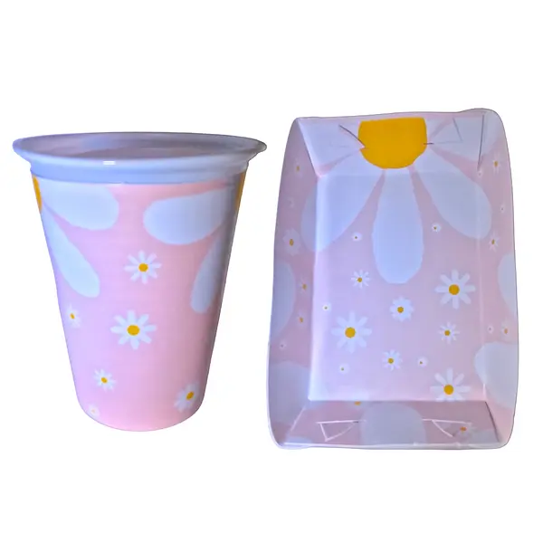 Platos Y Vasos Para Fiesta De Girasol Rosado