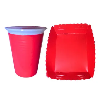 Platos Y Vasos Para Fiesta De Rojo Pastel