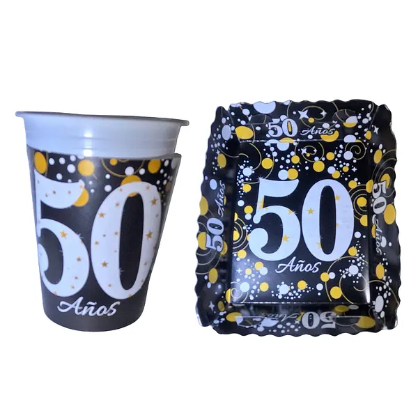Platos Y Vasos Para Fiesta De Mis 50 Años