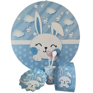 Platos Y Vasos Para Fiesta De Conejo Azul