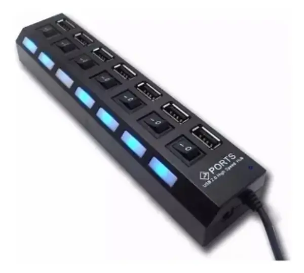 Multipuerto Usb X7 Puertos Led 2.0 Switch