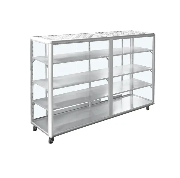 Vitrina En Aluminiio 1.06x1.00x0.35cm Con Llantas-Frenos