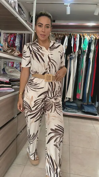 Enterizo Café Hojas – Estilo Natural Y Chic