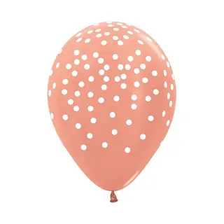 Globo Sempertex Metal Dorado Rosa Infinity Confetti