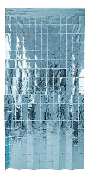 Cortina De Cuadros Azul Claro