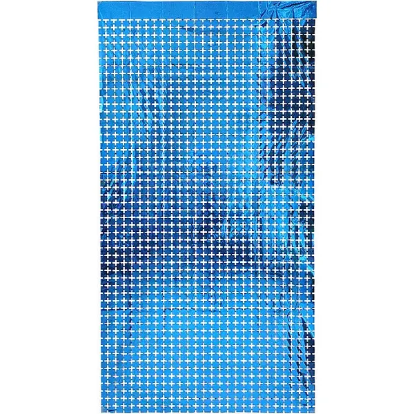 Cortina De Cuadrados Pequeños Azul Rey