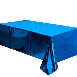 Mantel De Fiesta Metalizado Azul
