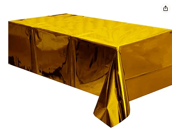 Mantel De Fiesta Metalizado Dorado