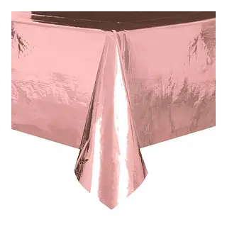 Mantel De Fiesta Metalizado Oro Rosa