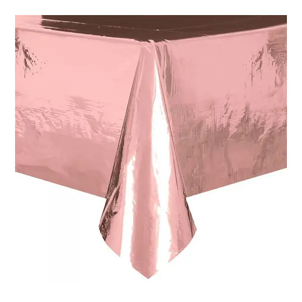 Mantel De Fiesta Metalizado Oro Rosa