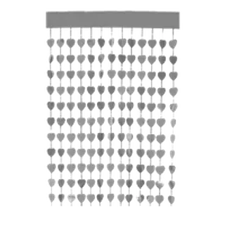 Cortina De Corazon Plateada