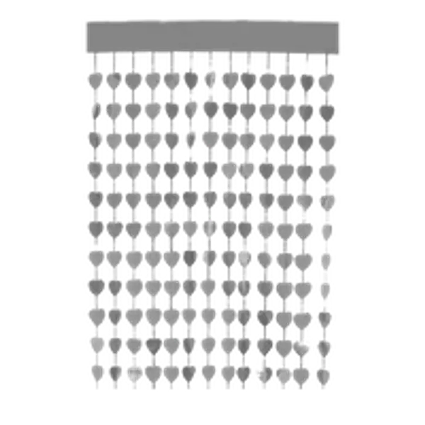 Cortina De Corazon Plateada