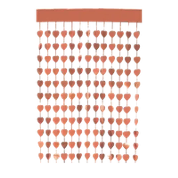 Cortina De Corazon Oro Rosa