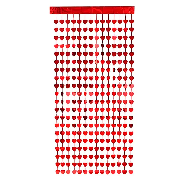 Cortina De Corazon Rojo
