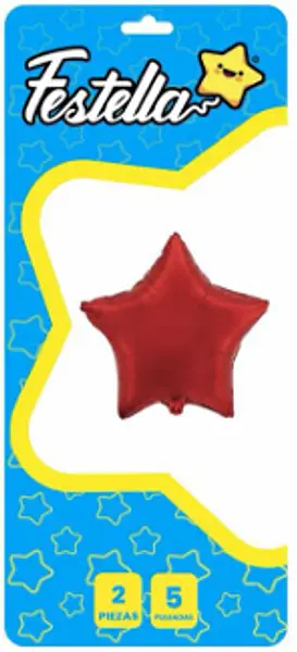 Globo Estrella Rojo 5'' X2