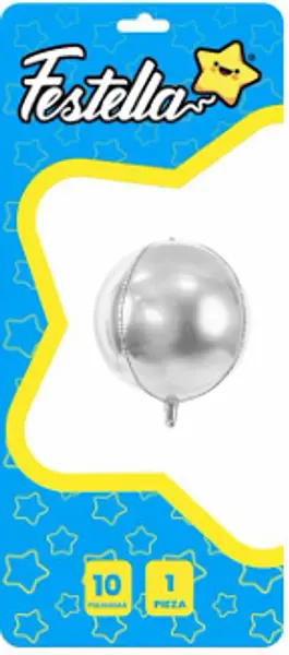 Globo Redondo Plateado 10''