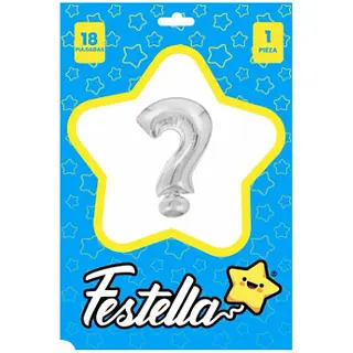Globo Signo De Pregunta Plateado 18''