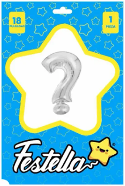 Globo Signo De Pregunta Plateado 18''