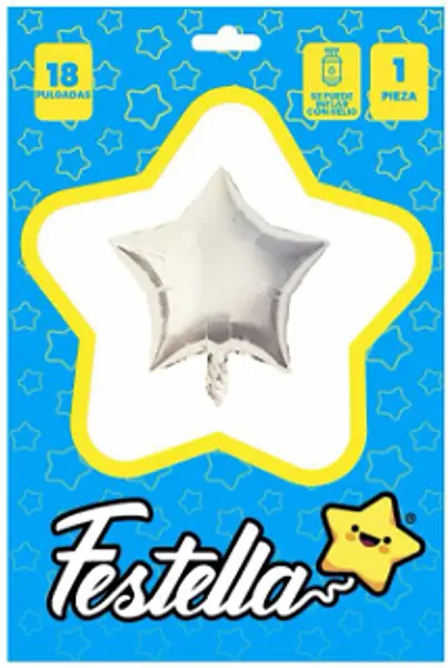Globo Estrella Plateado Carton 18''