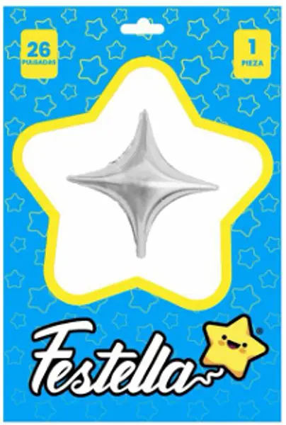 Globo Estrella Plateado 26''