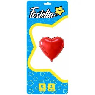 Globo Corazon Rojo 5'' X 2''