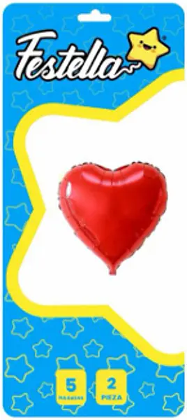 Globo Corazon Rojo 5'' X 2''