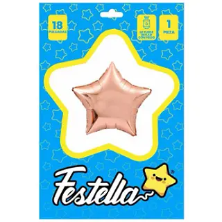 Globo Estrella Palo Rosa Carton 18''