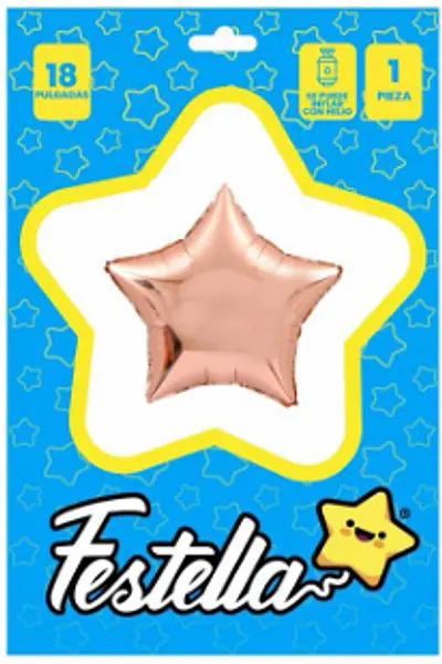 Globo Estrella Palo Rosa Carton 18''