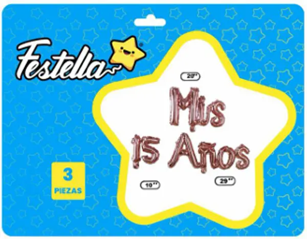 Globo Mis 15 Años Palo De Rosa X3