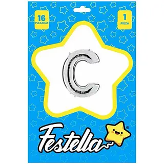 Globo Letra C Plateada 16''