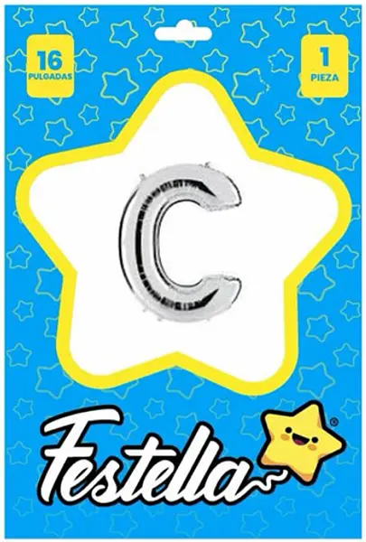 Globo Letra C Plateada 16''