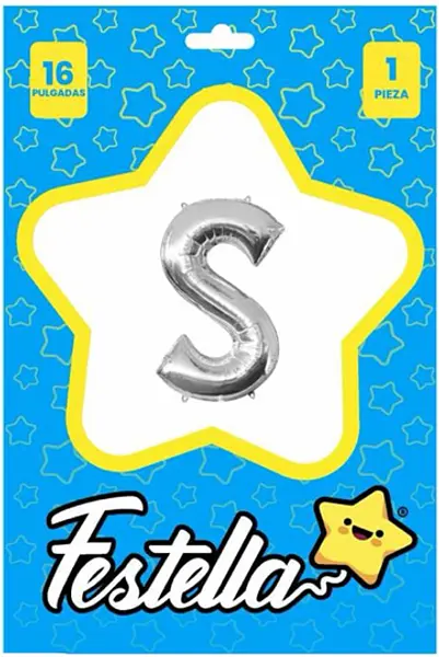 Globo Letra S Plateada 16''