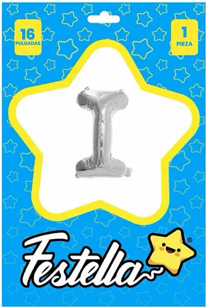 Globo Letra I Plateada 16''