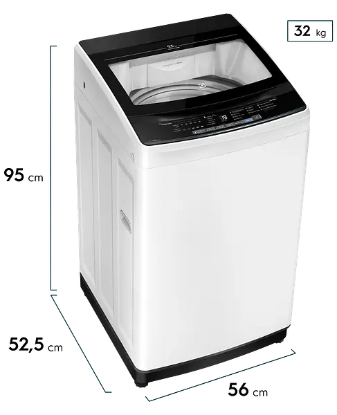 Lavadora Electrolux 9.5 Kg Blanca Imperial