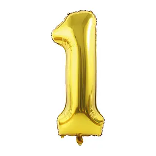 Globo Metalizado Numero 1 Dorado Mate