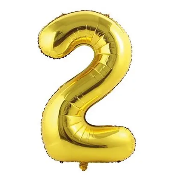 Globo Metalizado Numero 2 Dorado Mate