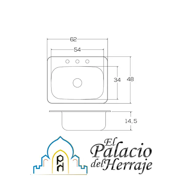 Lavaplatos Monocontrol 62x48 Vital E - Socoda