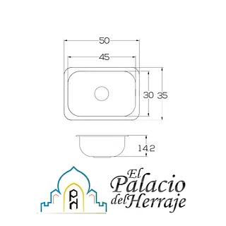 Lavaplatos Sencillo 50x35 Vital E - Socoda